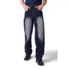 Jeans pour hommes Hip Hop Mode pour hommes Baggy Droite Casual Mâle Streetwear Denim Skateboard Pantalon Taille 30-44