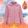 Women's Jackets Warm Scrub Jacket Women's Autumn And Winter Coat Top Long-Sleeved Lapel Buttoned Solid Color H Cute