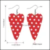 Charme Coeur Rouge Creux Conception Boucles D'oreilles Faux Cuir Ange Imprimer Double Côté Léger Dangle Boucle D'oreille Déclaration Géométrique Juif Otdsm