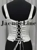 Tanks Femmes Camis Jacqueline Party Satin Sexy Square Neck Corset Femmes Crop Tops Dos Nu Bandage Bustier Débardeur Blanc 2023 Harajuku Y2K Vêtements Y2302