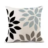 Oreiller moderne couverture géométrique bleu gris noir rayé dahlia boîtier minimaliste à la maison décor de salon