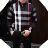 Koszule męskie Top Mały konno Haftowa bluzka długie rękaw stałe kolor Slim Fit Casual Business Clothing Koszulka długi rękaw normalny rozmiar M-3xl