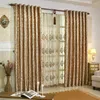 Cortinas de chenilla de lujo para dormitorio Blackout Jacquard Floral terciopelo europeo decoración del hogar cortinas JS75C