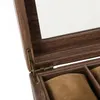 Bolsas de joalheria Caixa de relógios múltiplas caixa de armazenamento de madeira da janela de vidro Display de vidro