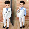 Garnitury Dzieci formalny biały garnitur Zestaw Flower Boys Wedding Party Costume Kostium Dzieci Blezer Vest Pole Koszulka Ubrania 230131