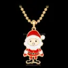Подвесные ожерелья рождественское ожерелье дерево деревьев эмаль для женщин, дети, белый снеговик Санта -Клаус чары Золотой цвет подарок капля del Otazg