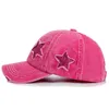 Casquettes de baseball Nouvelle mode femmes queue de cheval casquette paillettes 5 points étoile trou conception casquette de baseball femme lavé coton streetwear chapeaux G230201