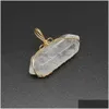 Charms Natural Crystal Shape Chakra Stone Hexagonal Prisms Methyst Rose Quartz Pendants For Jewelry Accessories Making Drop Dhgarden Dhadx