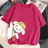 Polos Femmes Mignon Dessin Animé Filles T-shirt Pur Coton Streetwear Classique Casual Tops Taille Extra 100kg Porter Lâche Été Femme T-shirts