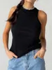 Damen Tanks Camis Gerippte Strickoberteile Ausschnitt Sommer Basic Shirts Weiß Schwarz Lässige Sportweste Schulterfrei Grün Damen Tank Top Y2302