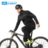 Jersey de ciclismo Defina roupas de outono de inverno, roupas de pilotagem de bicicleta de bicicleta de mangas compridas jaqueta espessante e à prova de vento Equipamento QG142 221201