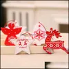 Christmas Decorations Wooden Box Printed Pendants Star Diy Tree Hanging Ornaments Pendant Santa Claus Decor Xmas Home Vtmtl0256 Drop Dhz2V