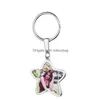 Porte-clés Lanyards Trendy Sublimation Blank Accessoy Diy Heart Star Designer Porte-clés Portefeuille Sac À Main Amoureux Porte-clés De Voiture Bijoux F Dh2Nx