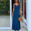 Повседневные платья женщина спагетти ремешок vestido Женский V-образный праздник Max Lady Plus Size Платье 2023 Summer Beach Style