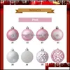 Decora￧￣o de festa 20pcs 6cm Bola de ￡rvore de Natal Balada Bauble Hanging Ornament Glitter Balls Decor Drop Drop Home Garden Festive SU DHUBV