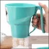 Baking Pastry Tools 2Pcs Funnel Shape Flour Sifter Fine Mesh Powder Sieve Icing Sugar Manual Cup Home Kitchen Drop Delivery Garden Dhlo3