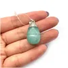 Charms 16X29Mm Natural Crystal Stone Waterdrop Green Rose Quartz Pendants Gold Edge Trendy For Necklace Earrings Jewelry Mak Dhgarden Dhzhr