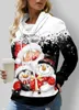 Kvinnorjackor Red Christmas Snowman Sweatshirt For Women Winter Long Sleeve Cute Fashion Hoodie Casual Loose Pullovers Santa Claus 230131