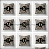 Kissenbezug Leopardenmuster Buchstaben Kissen ER Dekoratives Polyester 45 x 45 cm Wurf Home Decor Drop Lieferung Gartentextilien Bettwäsche Su Dhvf8