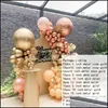 Feestdecoratie 96 stcs Morandi Peach Chrome Rose Gold Ballon Garland voor bruiloft verjaardag kerstballonnen decoraties set drop d dh8nb