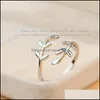 Bandringe Nickel Rose Gold Olivenbaum Zweig Blätter Midi Schmuck Damenmode Accessoires Blatt Wrap Ring BFF Bague Femme 438C3 Dr Dhfnb