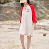 Mädchen Kleider Frühjahr Neue Teen Mädchen Casual Gerade Kleid Koreanischen Stil Kinder Brief Gedruckt Mode Kleidung #9384