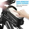 Borse laterali WEST BIKING Bicicletta Telaio anteriore antipioggia Tubo superiore Ciclismo Cassa del telefono da 7,0 pollici Accessori touchscreen Borsa da bici MTB 0201