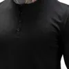 T-shirts pour hommes 2022 New Man Fashion T-shirt Casual Fashion Couleur unie à manches longues de haute qualité Slim Polo Shirt Men Gym Fitness T-shirt Y2302