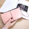 Wallets New Fashion Women Office Lady PU Leather Long Purse Clutch Zipper Business Bag Card Holder Big Capacity Y2301