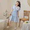 Girl's Es Children Cotton 2022 Summer Girls Puff Sleeve Princess Dress Elegant Kids Party Clothing Casual #6991 0131