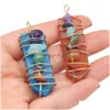 Charms Wrap Natural Stone 7 Chakra Arrowhead Shape Pendum Pendant Lots Quartz Healing Reiki Crystal Finding For Diy Necklace Dhgarden Dhzqa