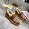 Designer Sneakers Chunky B Shoes Women Wool Sneakers Fashion Low top Boots Fur Mullers Loafers Buckle Winter Dress Shoe