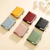 Wallets Fashion Solid Color Short Clutch Small PU Leather Women Coin Purses Ladies Simple Mini Card Holder Travel Female Y2301