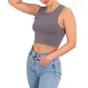 Camisoles Tanks Tägliches Modedesign Damen Solide Weiche Kurze Eisseide Hochelastische Sport-Yoga-Weste Atmungsaktives Oberteil Zubehör
