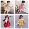 Flickans 2022 Nya 100% bomullsmyndighet Baby Girls Floral Printed Halter Sleeveless Elastic Summer Beach Sundress Sling Dresses 0131