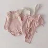 Set di abbigliamento Set di vestiti per neonata Set di pantaloni per tuta Cappello 3 pezzi Abiti per bambini in cotone Set di tute per bambini Set di abbigliamento per bambini 230201