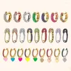 أقراط Hoop Multi Color Heart Crystal شنقا مقطع ورق الراين الكامل للنساء هدية مجوهرات الحفلات العصرية