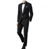 Men's Suits Costume Homme Black Men' S Suit 2 Pieces Blazer Pants One Button Tuxedo Sheer Lapel Pure Fashion Business Modern Wedding