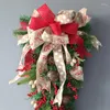 Fiori decorativi 60 cm albero di Natale appeso a testa in giù decorazione della porta casa festa ghirlanda di nozze decorazione della finestra anno artigianale