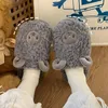 Slippers Comwarm Cartoon Cute Cotton For Women And Men Autumn and Winter Warm Faux Fur Indoor Home Couple 230201