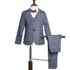Suits Flower Boys Formal Blazer Suit Kids Jacket Vest Pants Bind 4st Wedding Tuxedo Set Children Prom Costume Dress 230131
