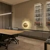 Bordslampor Moderna minimalistiska guldfolie Creative Art Living Room Lamp Nordic Half Moon and Bedroom Study Model Lights