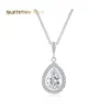 Pendant Necklaces Fashion Crystal Zircon Stone Necklace Water Drop For Women Girls Gold Sier Color Jewelry Bridesmaid Gift Delivery P Otvtu