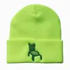 Basker härlig froggy stol beanies casual flickor pojkar tecknad djur broderi stickade varma motorhuven kepsar unisex