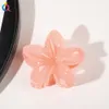 Fashion Girls Cute Candy Colors Ribbon Large Flower Plastic Hair Claws Sweet Holder Clip Hairpin Geometric Frosted Hair Accessories 1526