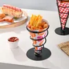 Ensembles de vaisselle étagère en fer tasse à frites porte-panier à frites Snack cadre poulet frit tire-bouchon 1 pièces