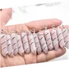 Encantos Colgantes de piedra natural Péndulo curativo Amatista Cuarzo rosa Plata Alambre de oro Hexágono Ágata Ónix Reiki Cristal Diy Jewelr Dhgarden Dhxn6