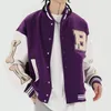 Men's Jackets Streetwear Varsity Bomber Jacket Men Baseball Coats Furry Bone Patchwork Color Block Mens Unisex 2023SSMen's