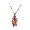 Naszyjniki wiszące biżuteria w stylu vintage Glaze Owad Kobiet łańcuch cykada podobny do małego naszyjnika z karaluch Powerf DHAHC