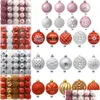 Decora￧￣o de festa 20pcs 6cm Bola de ￡rvore de Natal Balada Bauble Hanging Ornament Glitter Balls Decor Drop Drop Home Garden Festive SU DHUBV